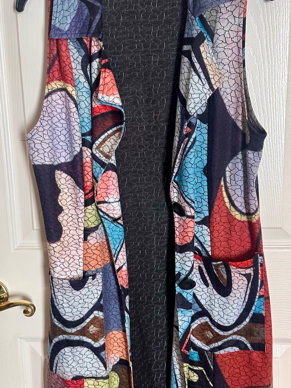 SHAN Multicolor Abstract Sleeveless Tunic Vest